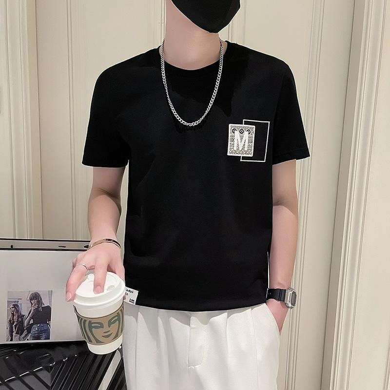Korean Daily Lifestyle - Camiseta Masculina de Manga Curta Estilosa