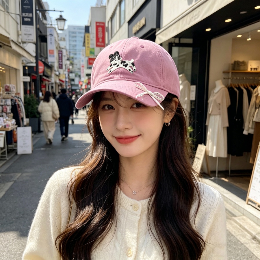 Korean Daily Lifestyle - Boné de beisebol bordado com cachorrinho