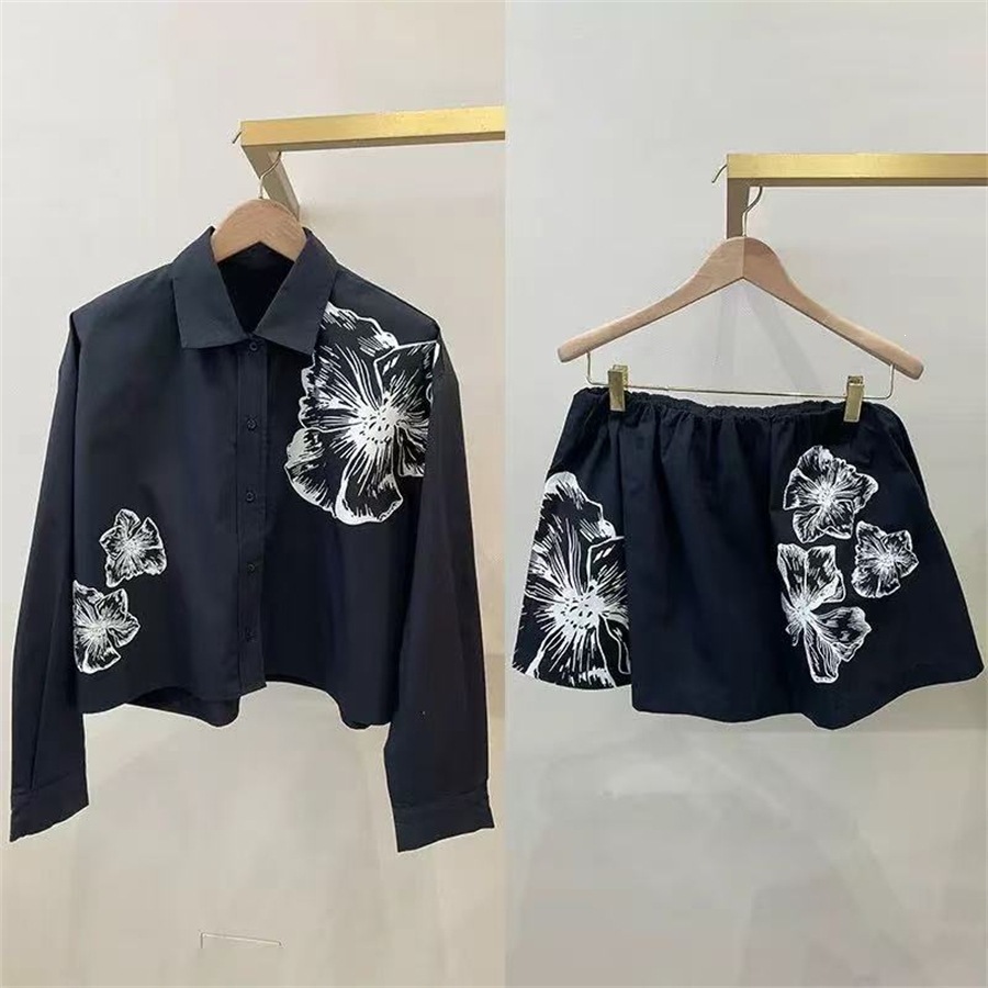 Korean Lifestyle - Conjunto romântico de camisa branca com