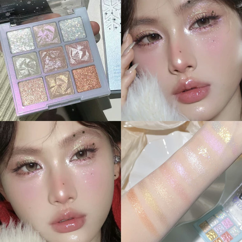 9 cores paleta de sombra rosa  - Korean Tea Set avaliação e preço