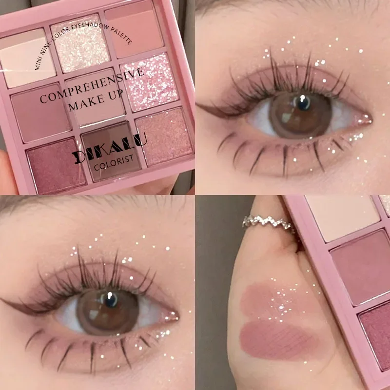 9 cores paleta de sombra rosa  - Korean Tea Set avaliação e preço