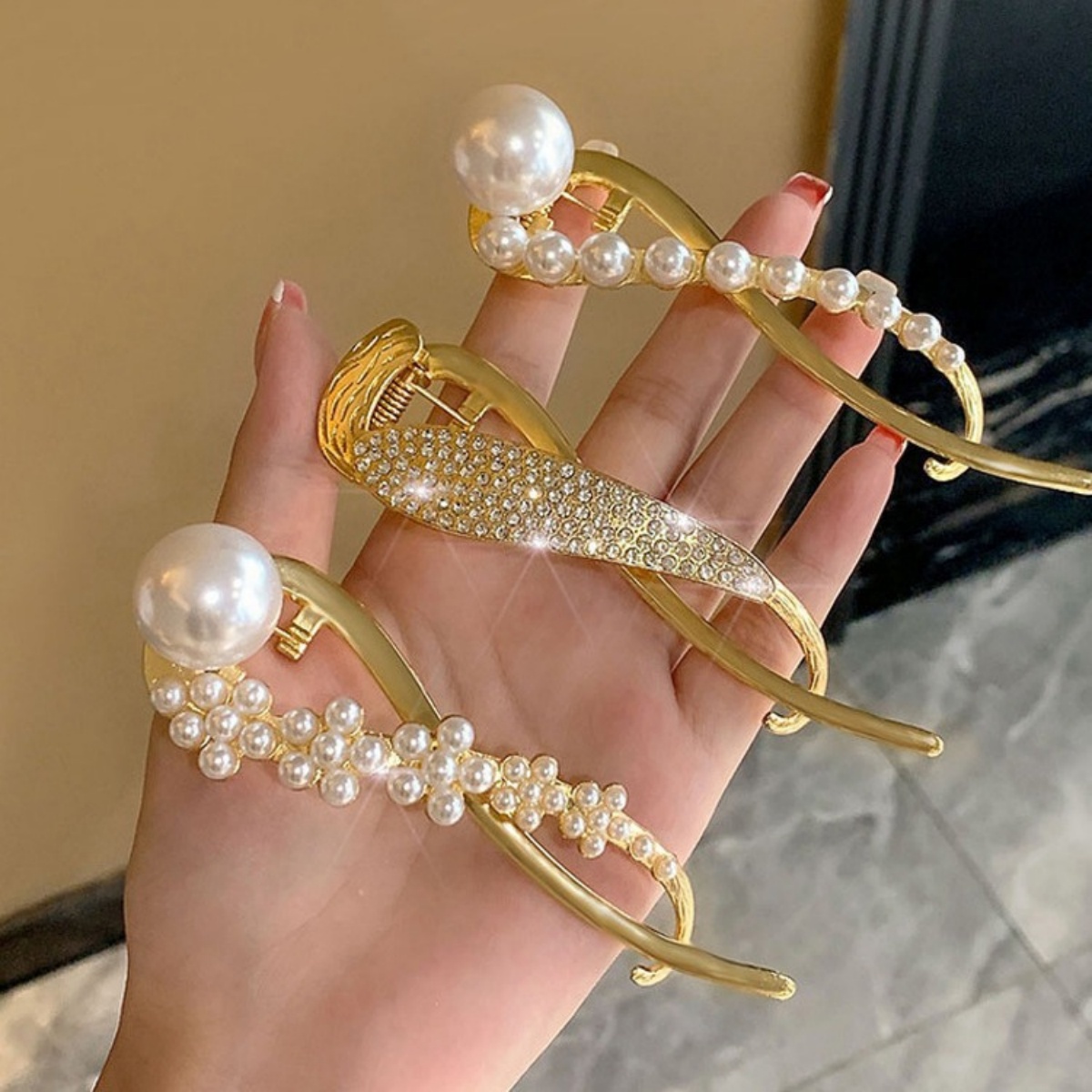 Elegante glitter pérola grampo - Korean Daily Lifestyle avaliação e preço