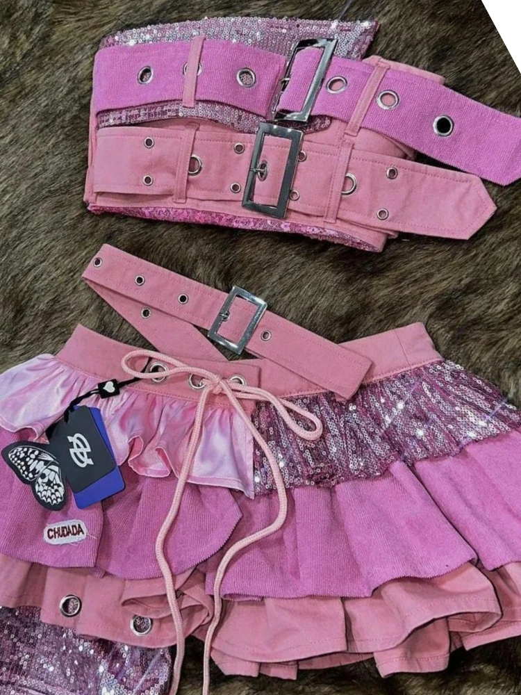 Estilo punk mulher 2 peça defi - Korean Lifestyle avaliação e preço