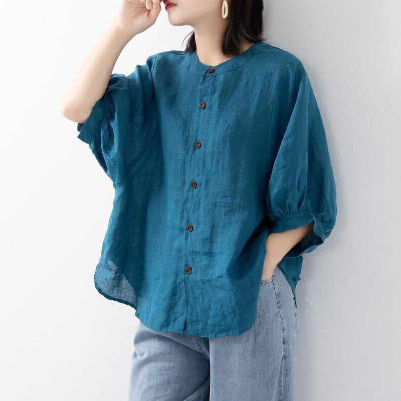 Camisa de algodão e linho femi - Korean Lifestyle avaliação e preço