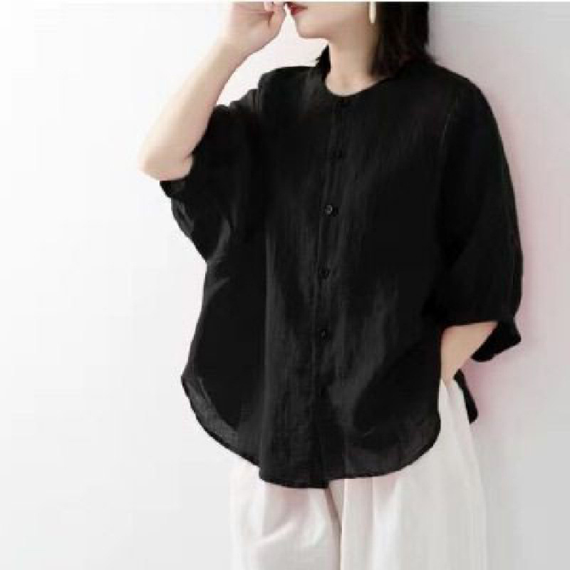 Camisa de algodão e linho femi - Korean Lifestyle avaliação e preço